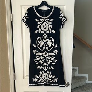 INC International Concepts Black and White Sheath Midi Dress